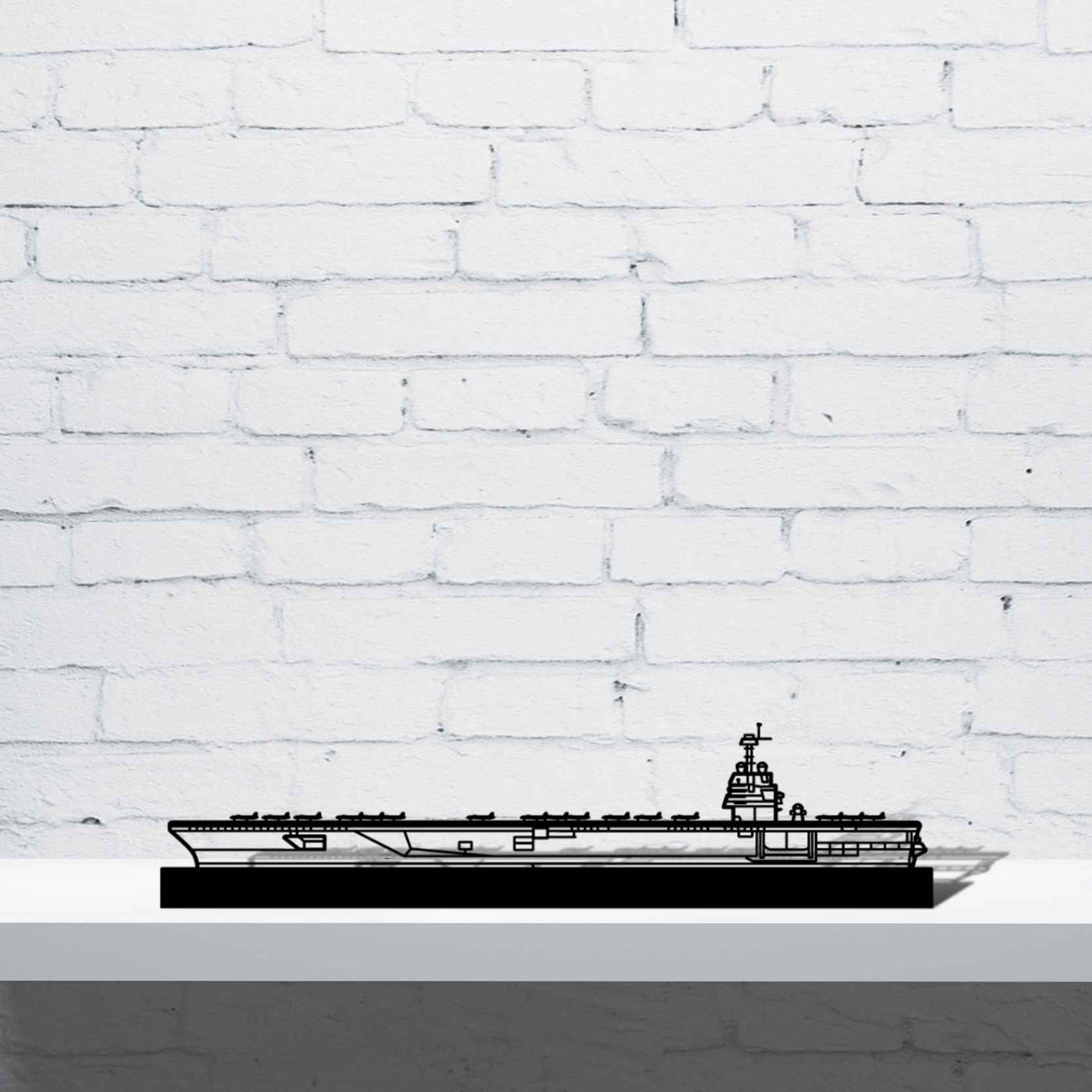 CVN-78 USS Gerald R Silhouette Metal Art Stand