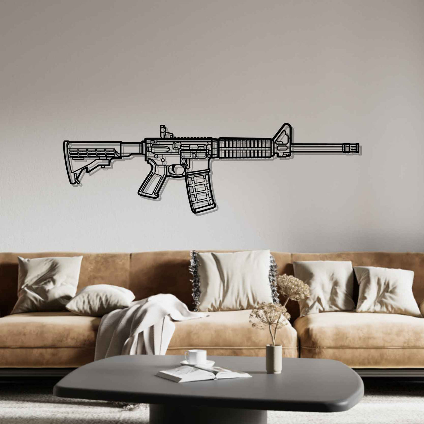 AR-556 Silhouette Metal Wall Art