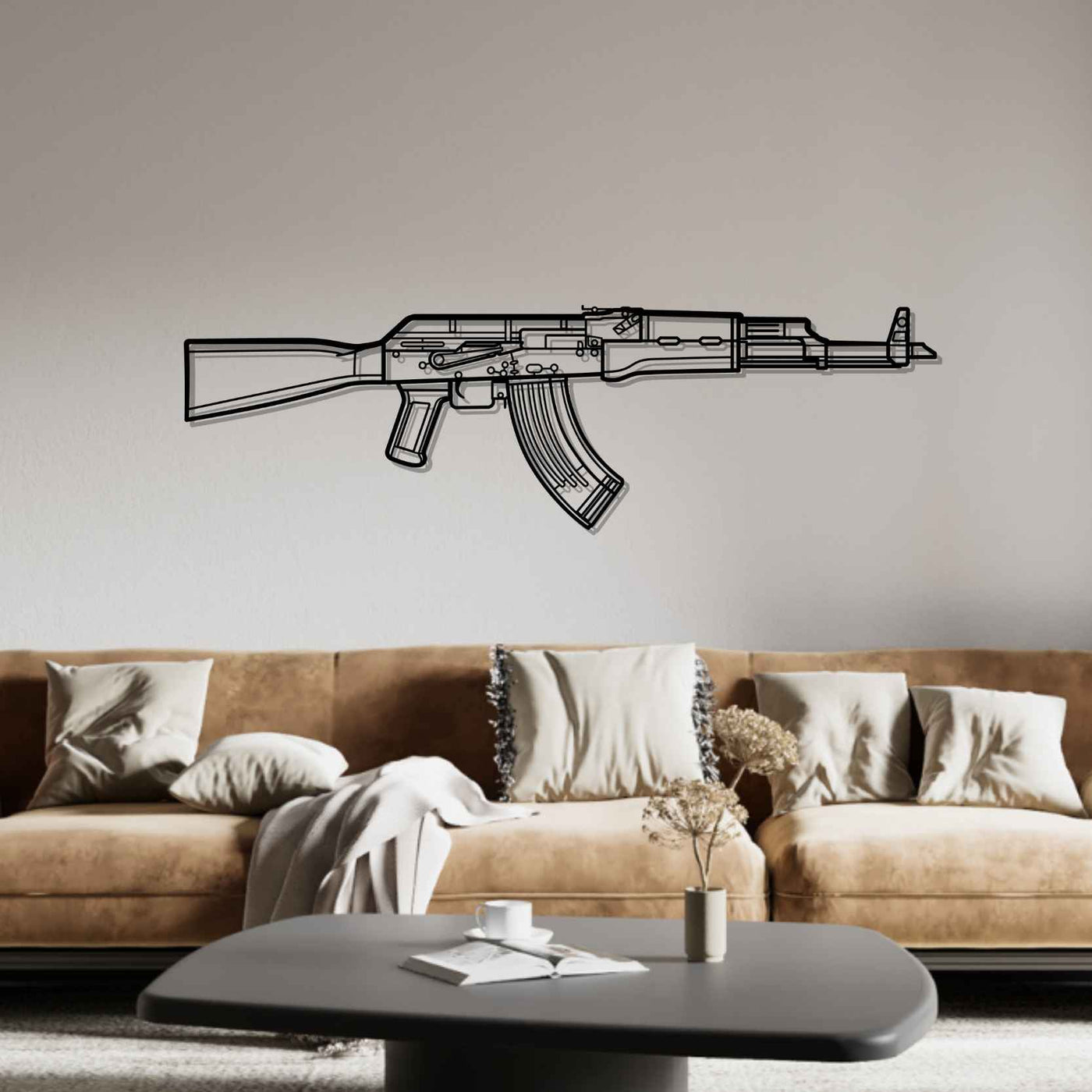 AK-47 Silhouette Metal Wall Art