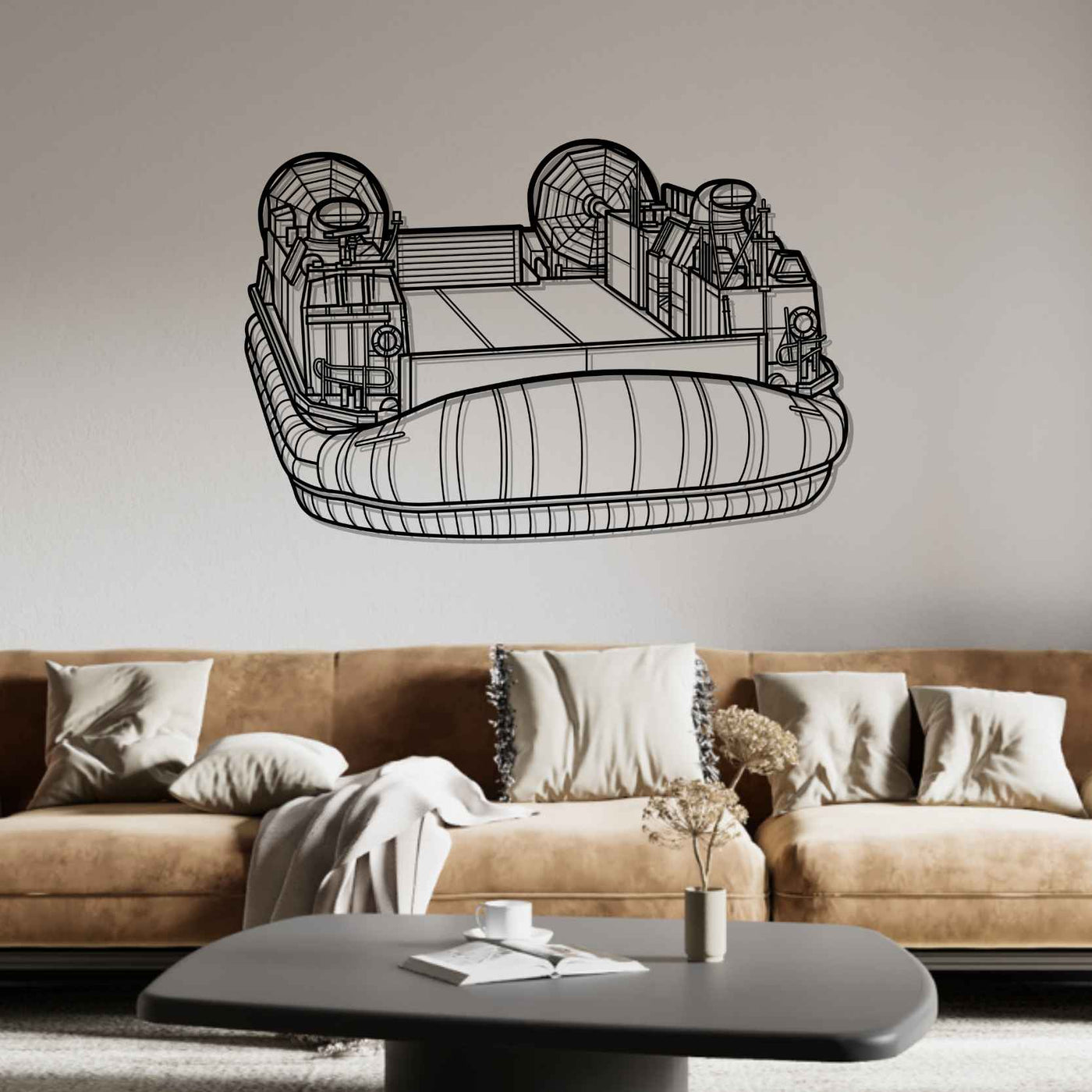 Landing Craft Air Cushion Angle Silhouette Metal Wall Art