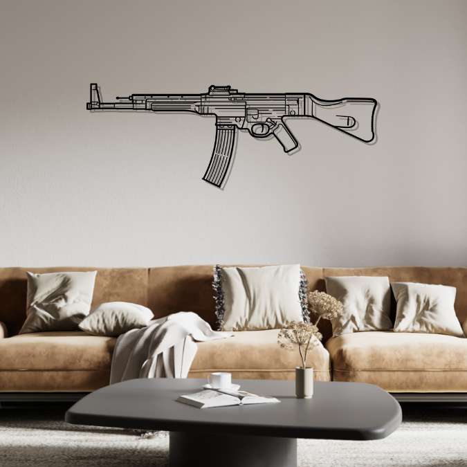 StG 44 Silhouette Metal Wall Art
