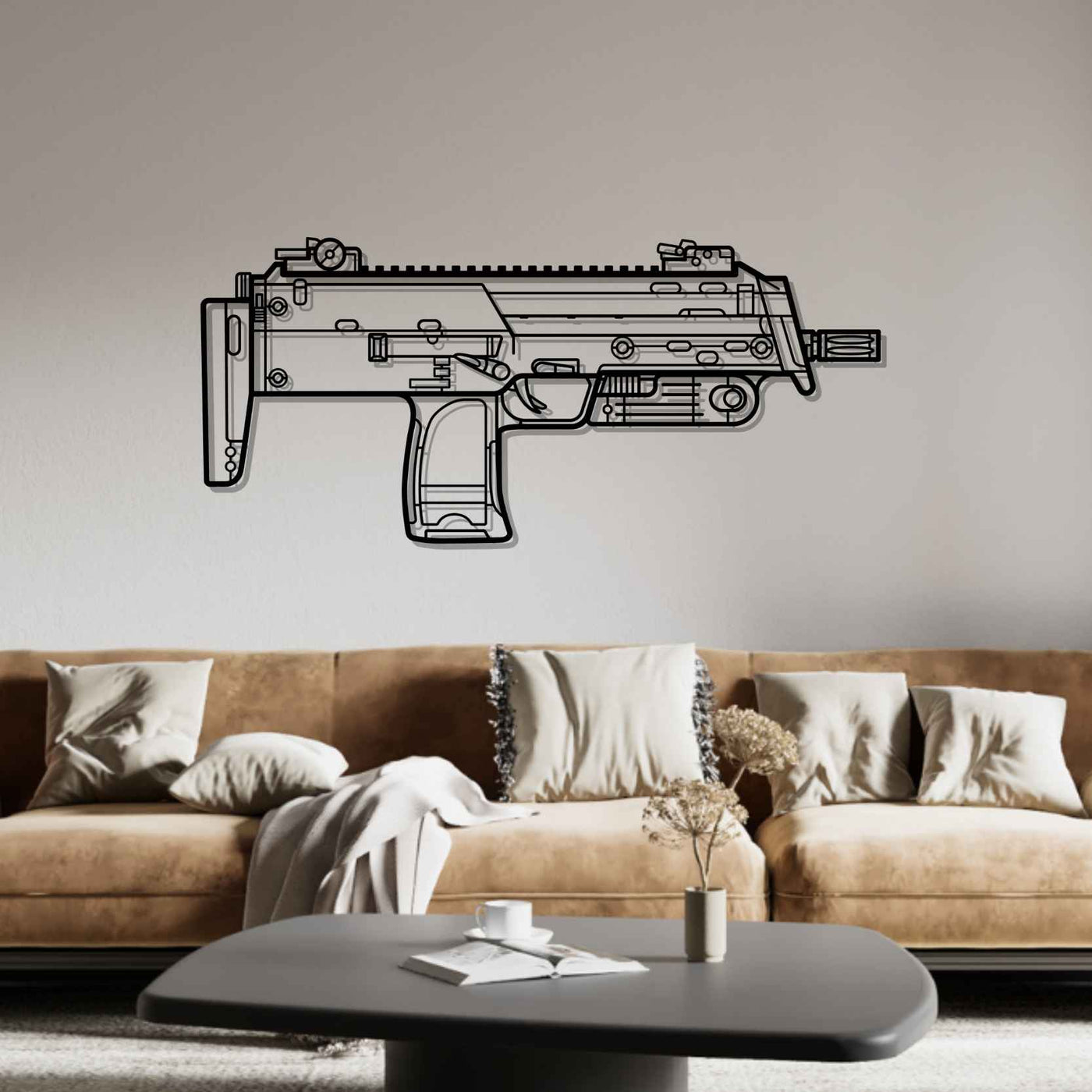 MP7A1 Silhouette Metal Wall Art