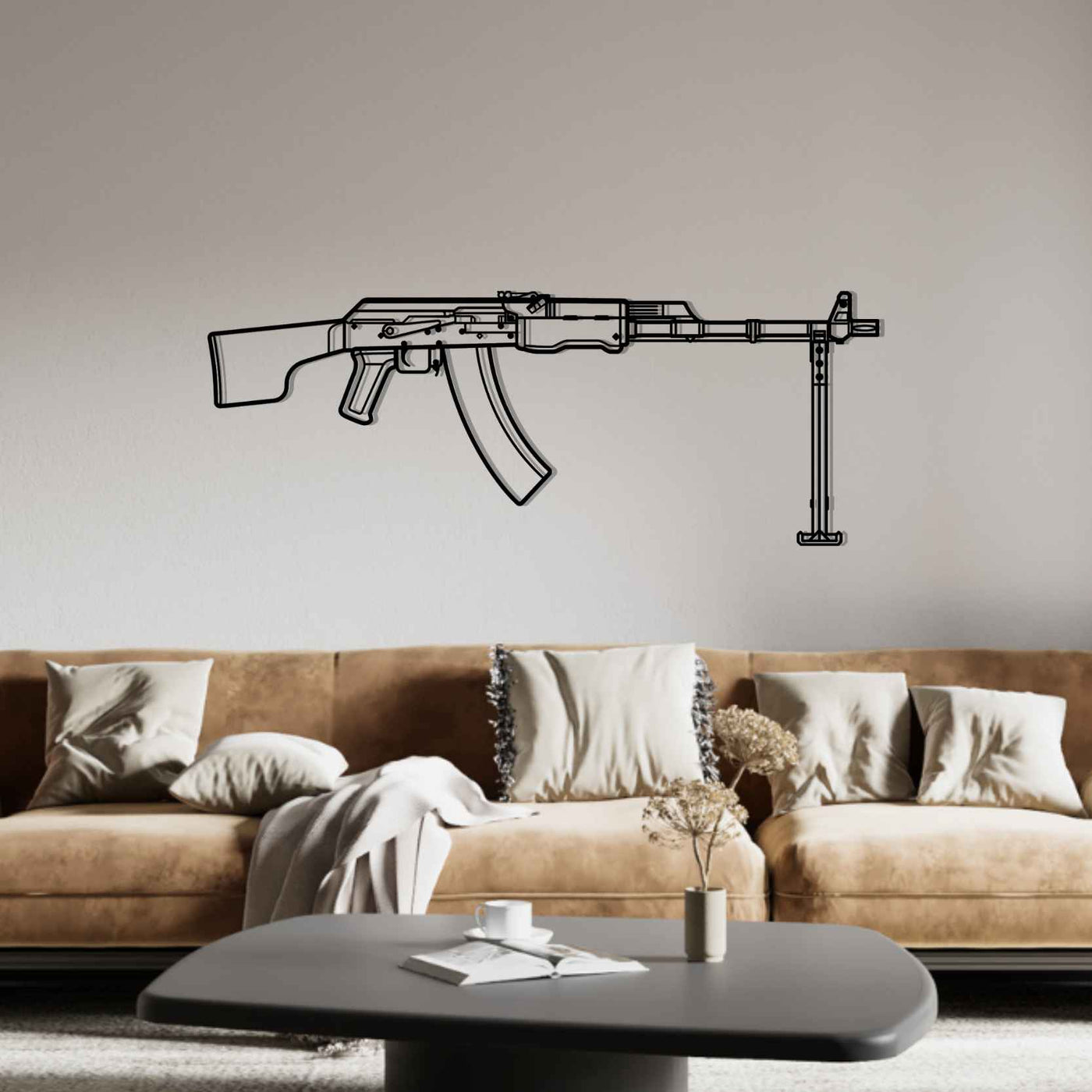 RPK-74 Silhouette Metal Wall Art