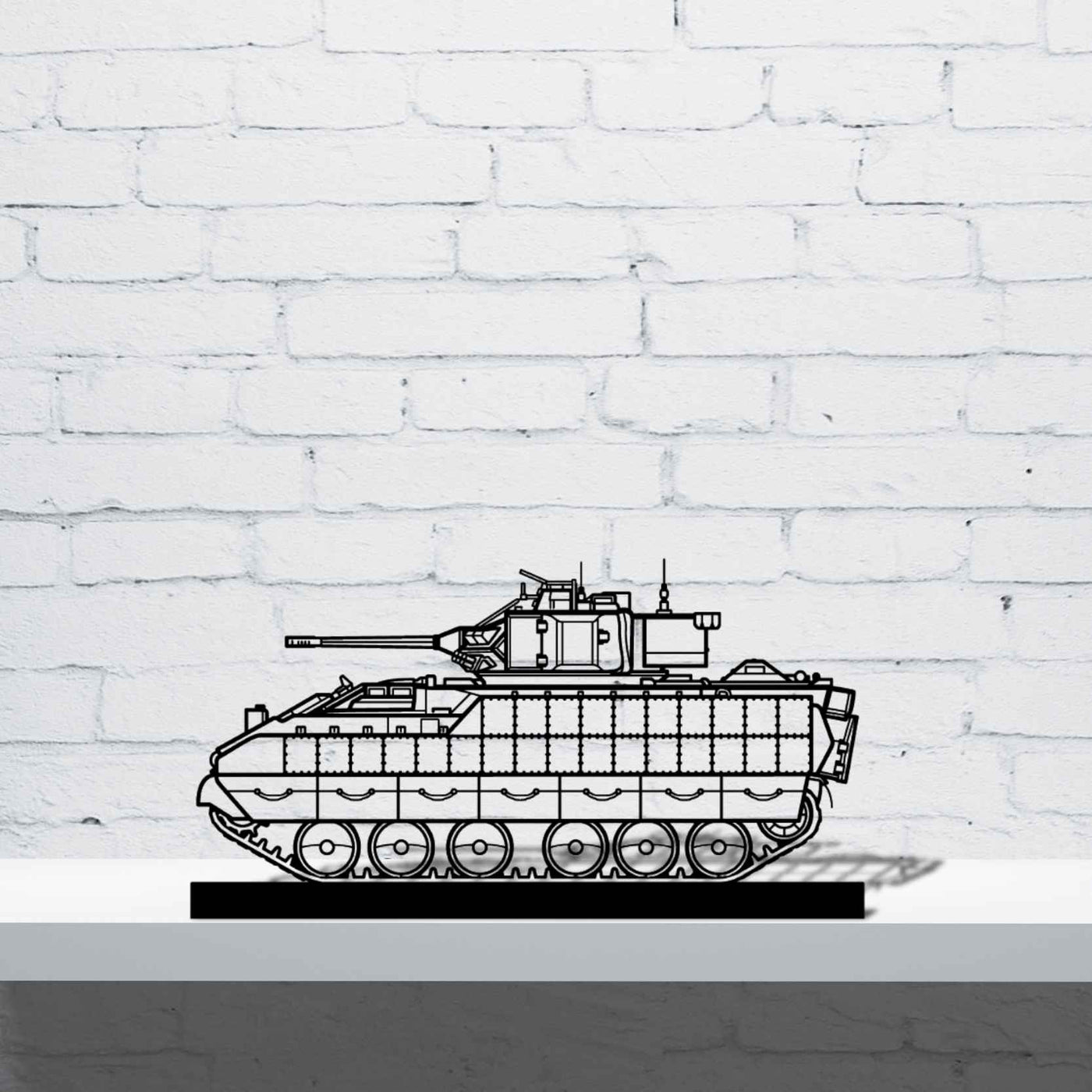 M3A3 Bradley Silhouette Metal Art Stand