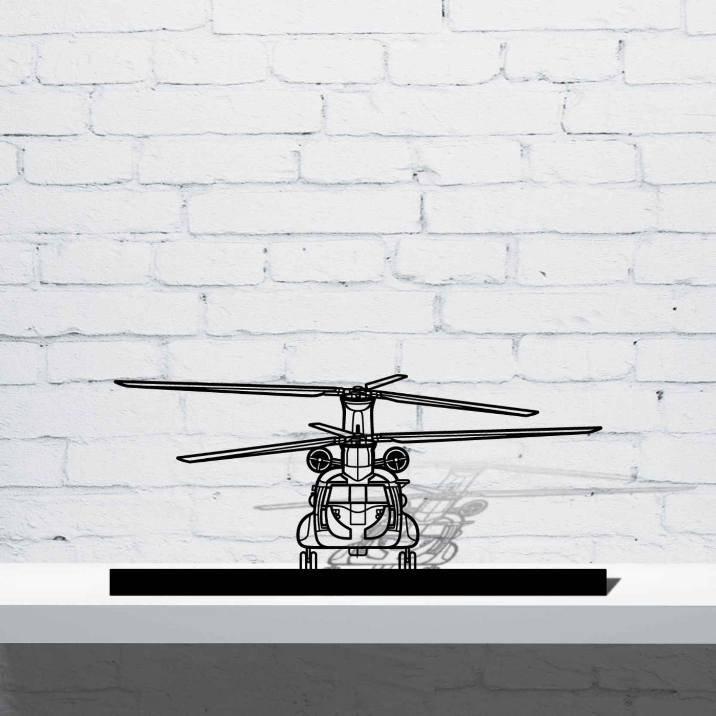 CH47D-F Chinook Silhouette Metal Art Stand