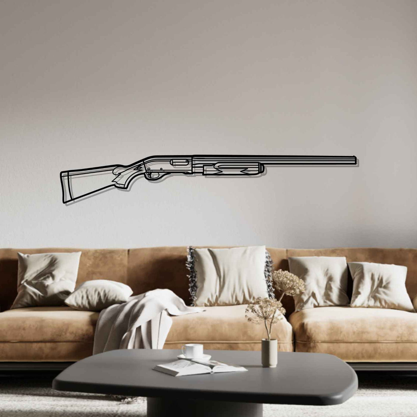 870 Wingmaster Shotgun Silhouette Metal Wall Art