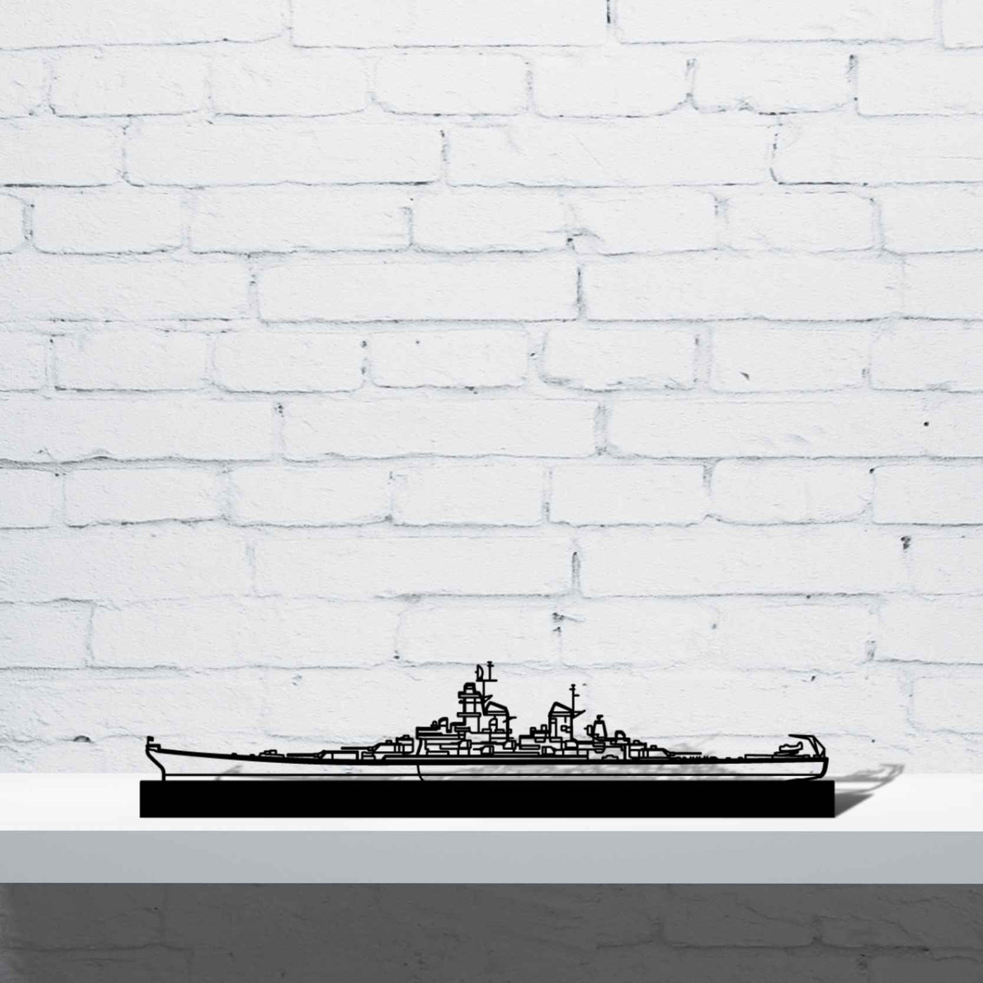 USS Missouri (BB-63) Silhouette Metal Art Stand