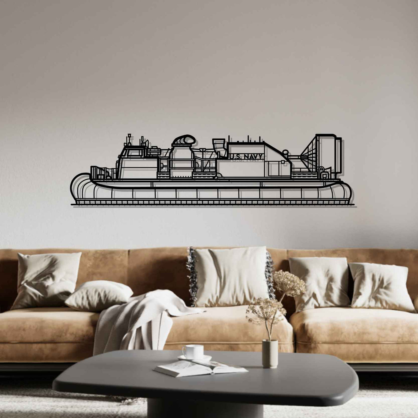 Landing Craft Air Cushion Silhouette Metal Wall Art