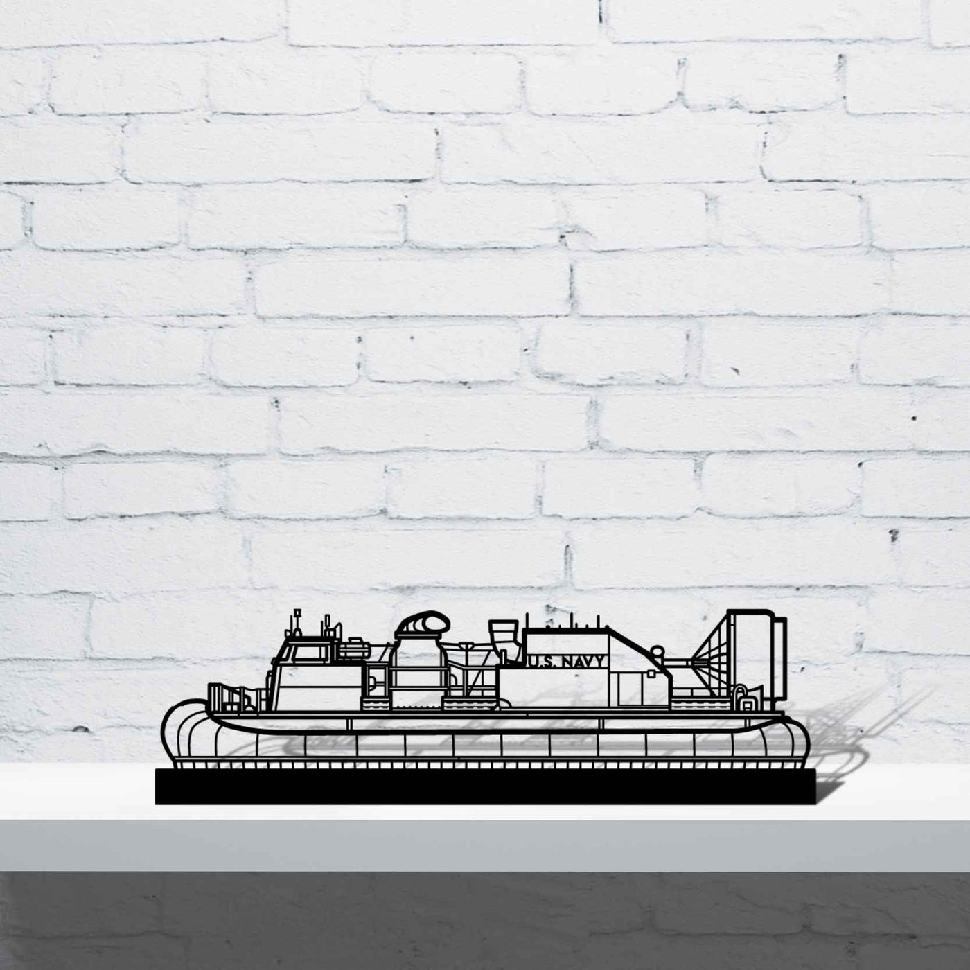 Landing Craft Air Cushion Silhouette Metal Art Stand