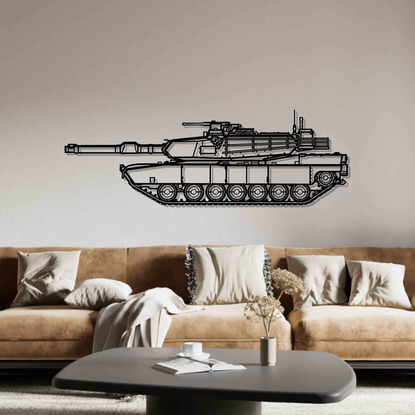 M1A2 SEPv3 Abrams Silhouette Metal Wall Art