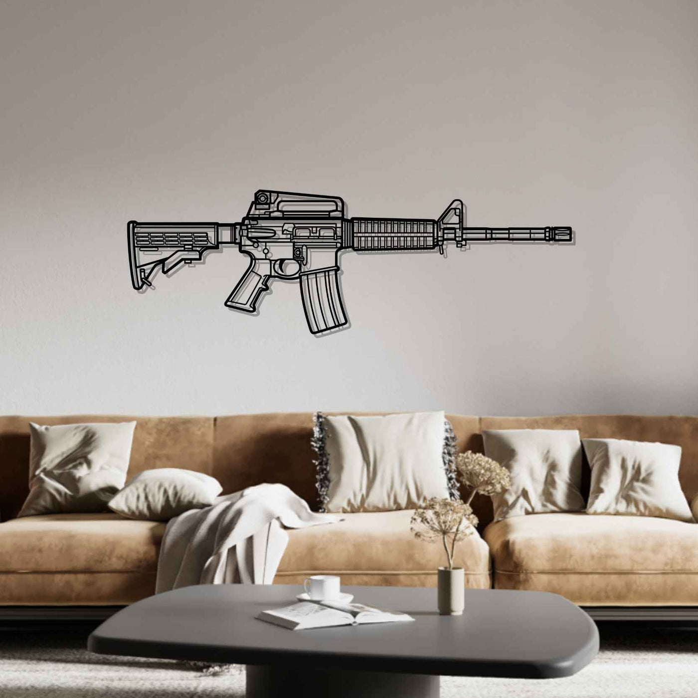 M4A1 Silhouette Metal Wall Art