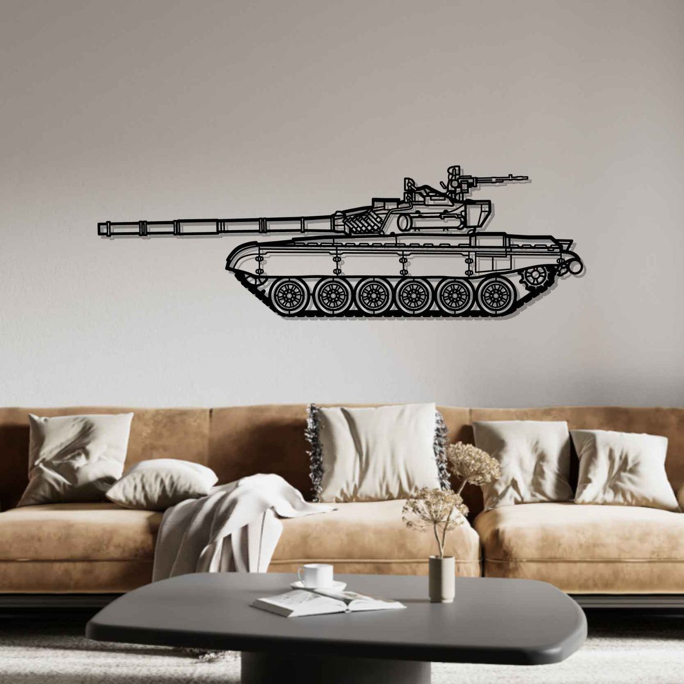 T-72 M1 Silhouette Metal Wall Art