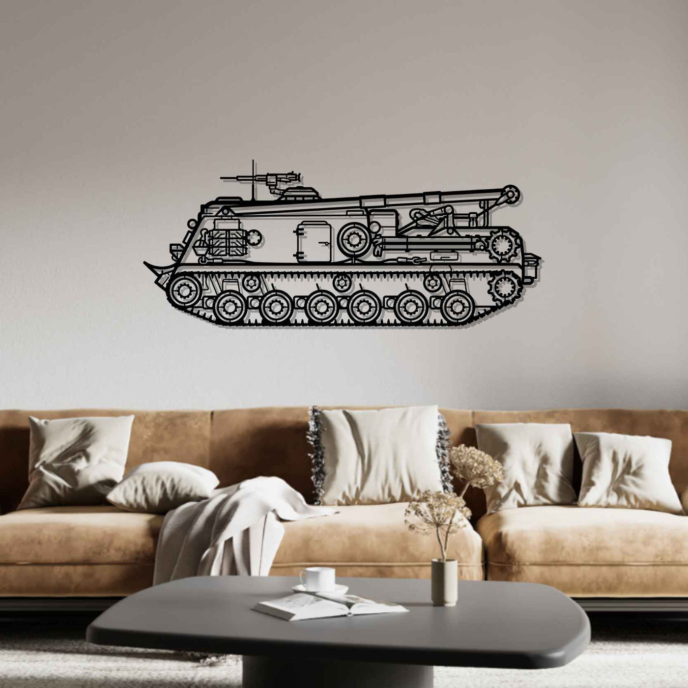 M88A2 Hercules Silhouette Metal Wall Art