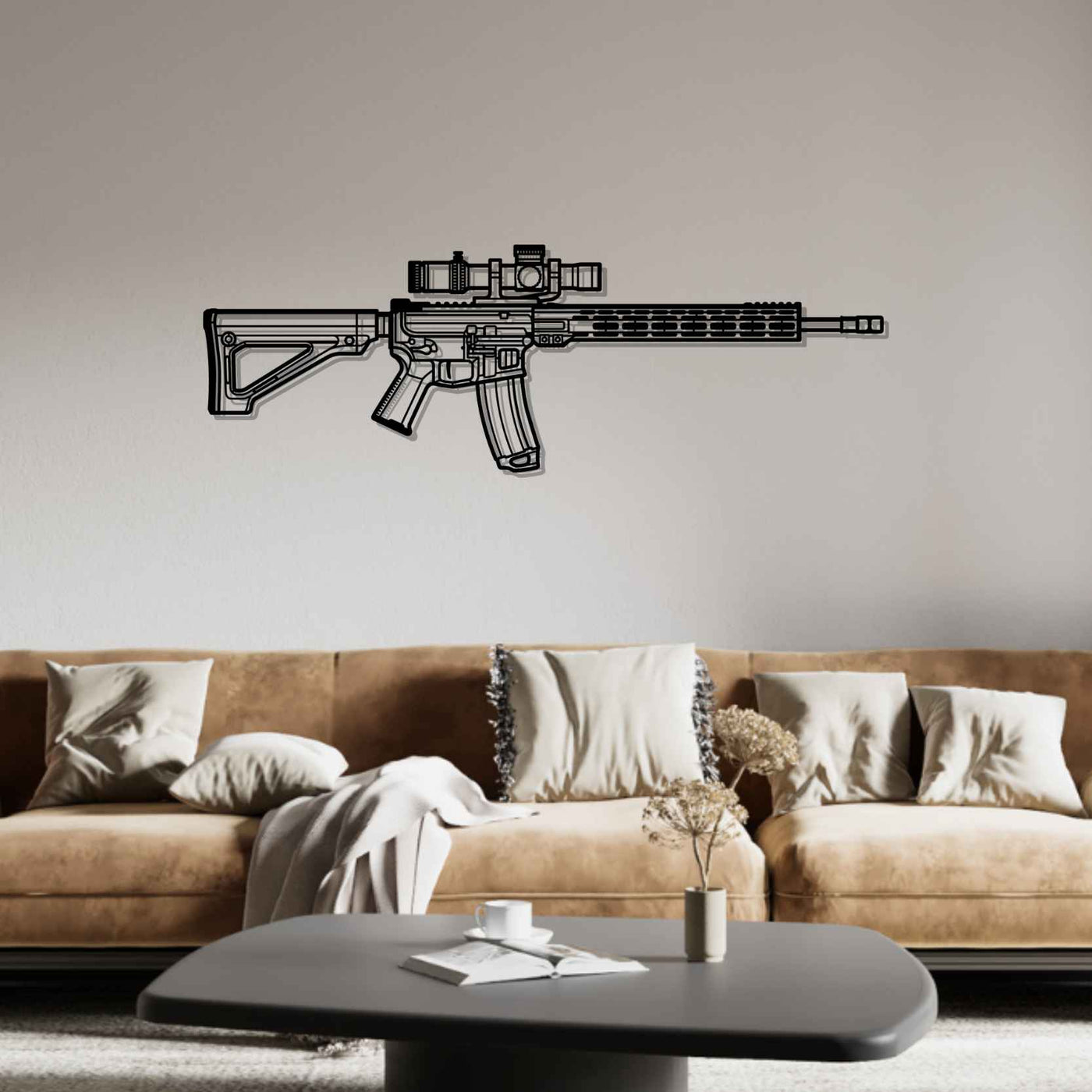 AR15 Silhouette Metal Wall Art