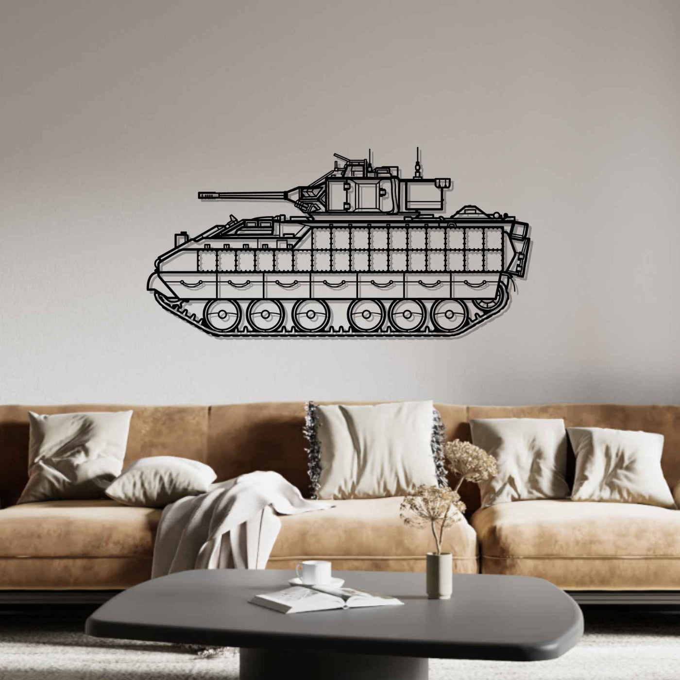 M3A3 Bradley Silhouette Metal Wall Art