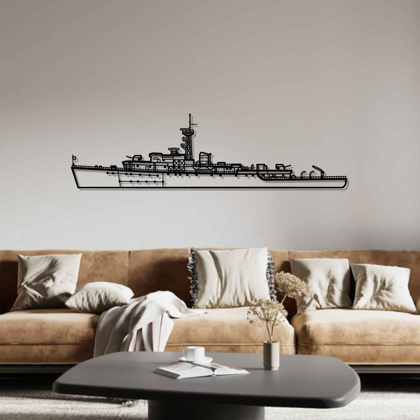 Matti Kurki frigate 1962 Silhouette Metal Wall Art