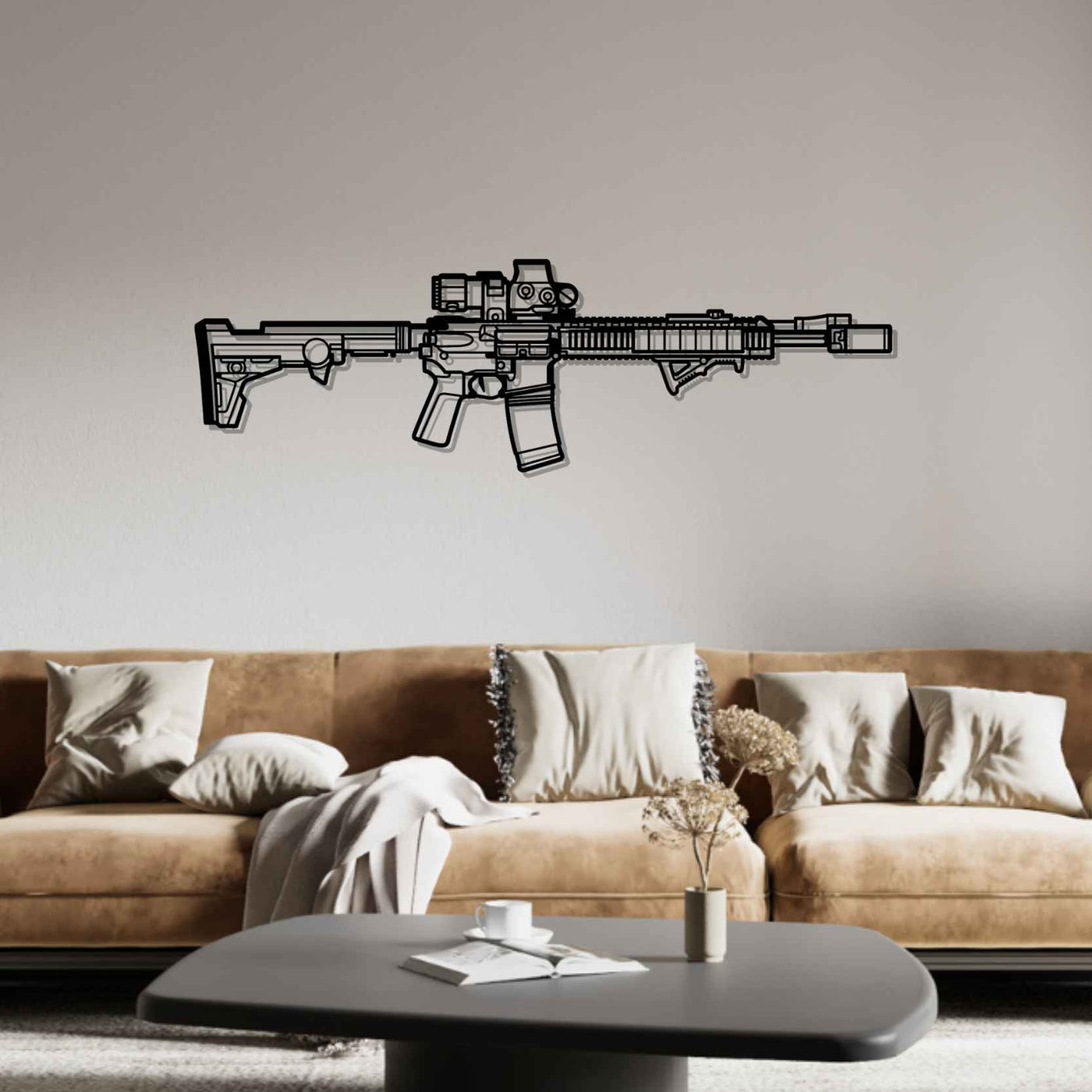 AR-15 5.56 Silhouette Metal Wall Art