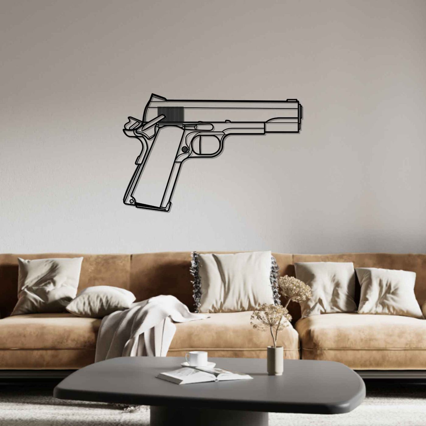 1911 2008 Front Silhouette Metal Wall Art