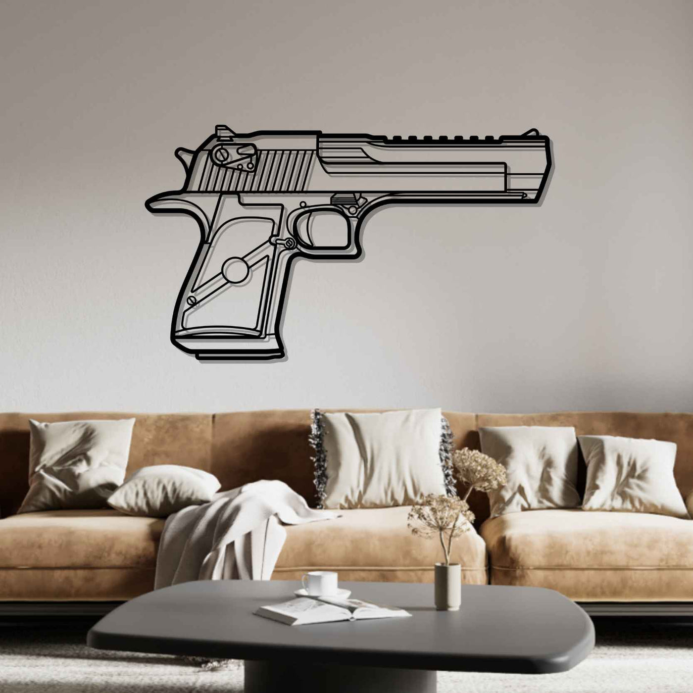 Desert Eagle .50 AE Front Silhouette Metal Wall Art