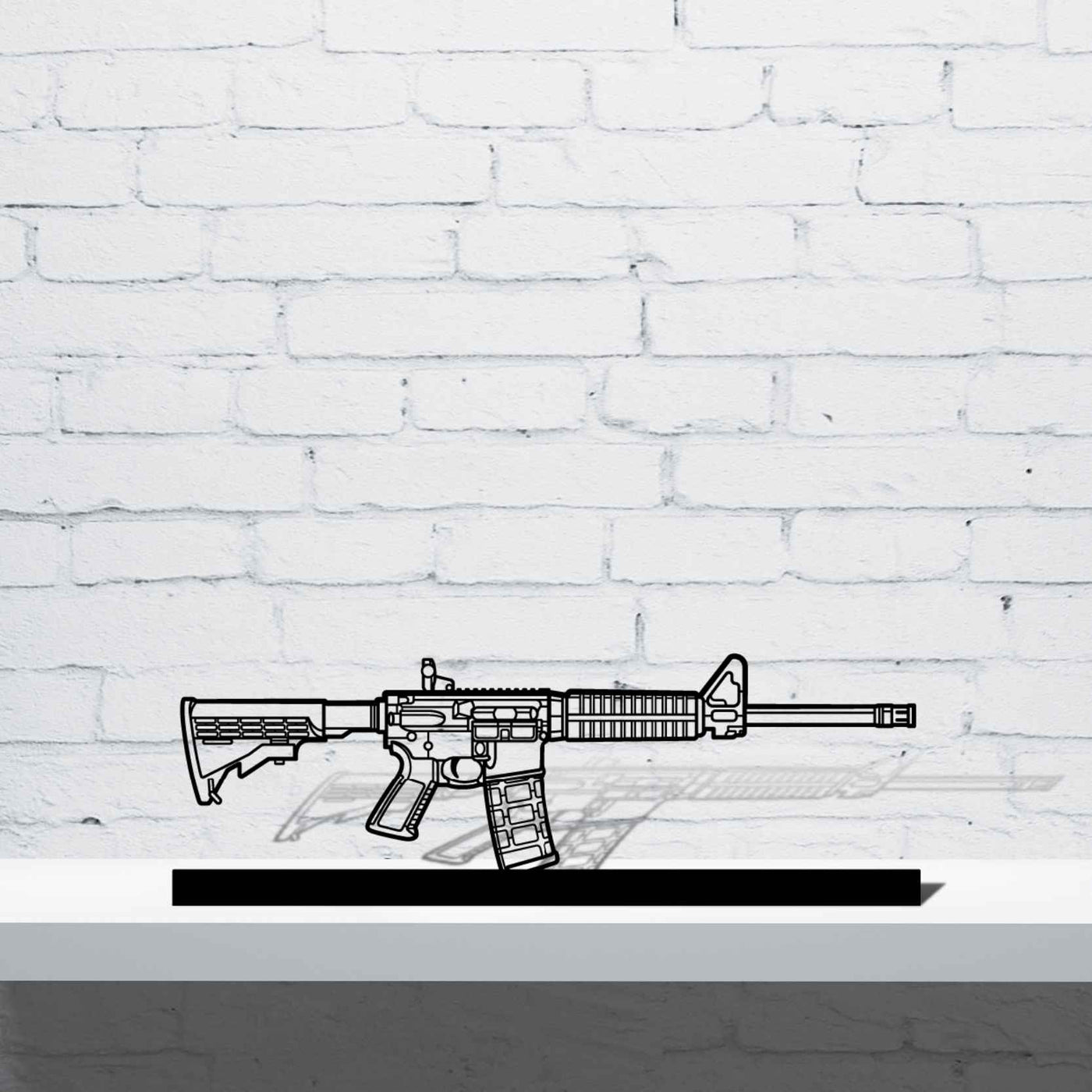 AR-556 Silhouette Metal Art Stand