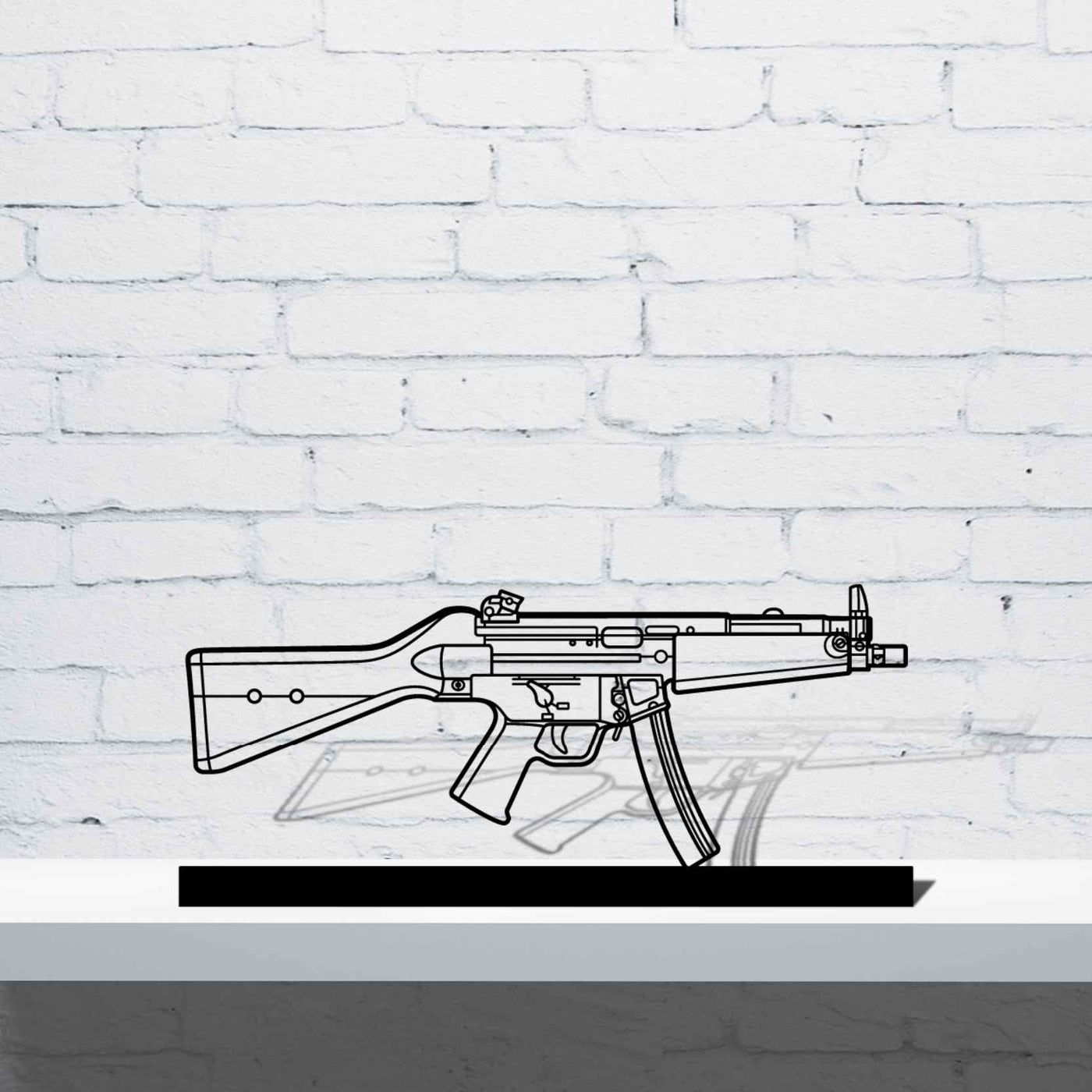 MP5A5 Silhouette Metal Art Stand