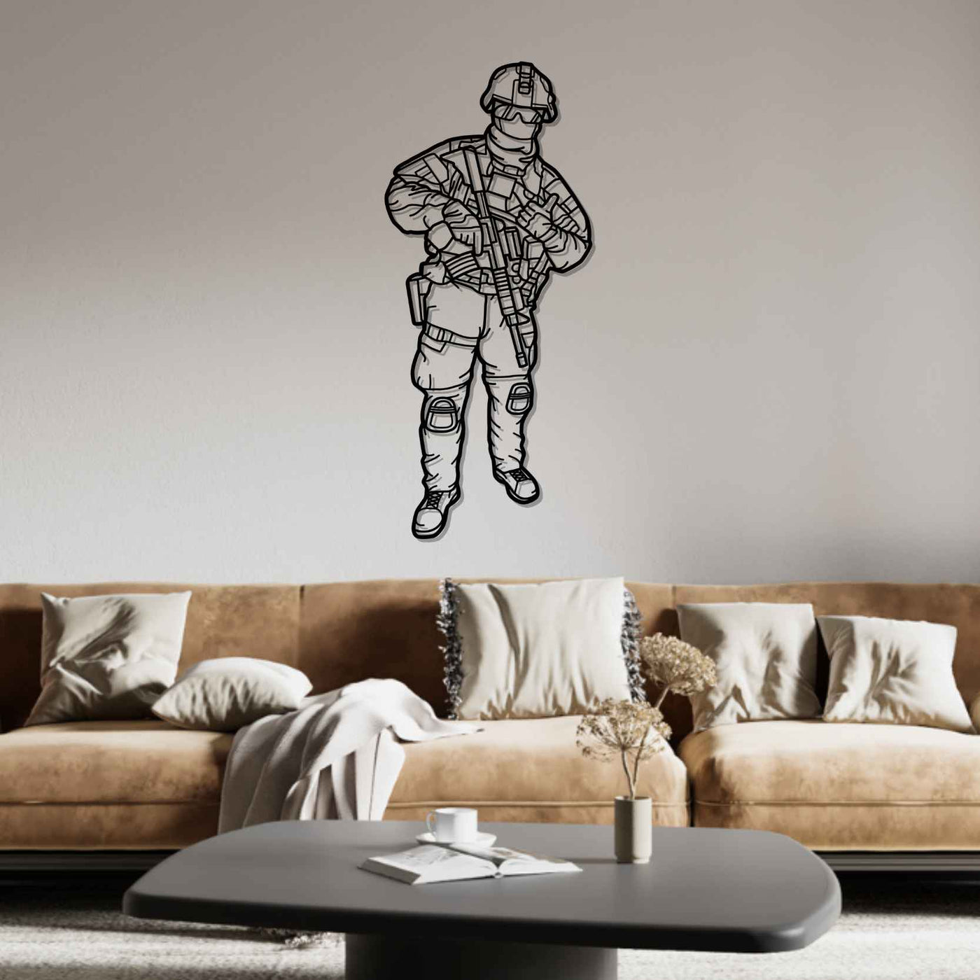 American Soldier Silhouette Metal Wall Art