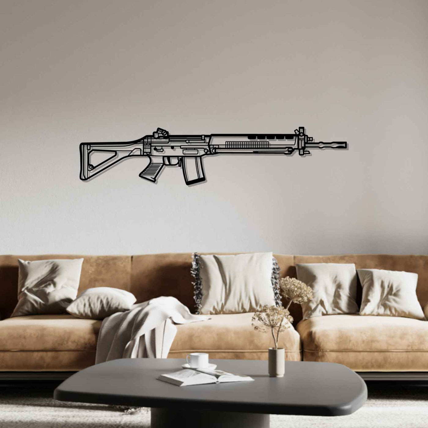 SG 550 Silhouette Metal Wall Art