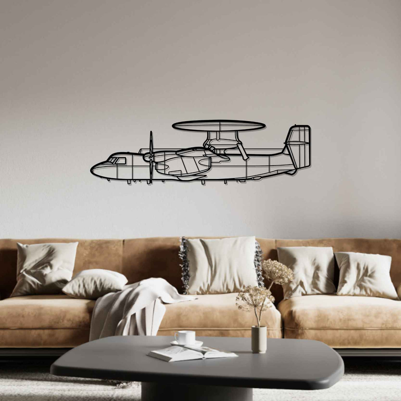 E-2D Hawkeye Silhouette Metal Wall Art