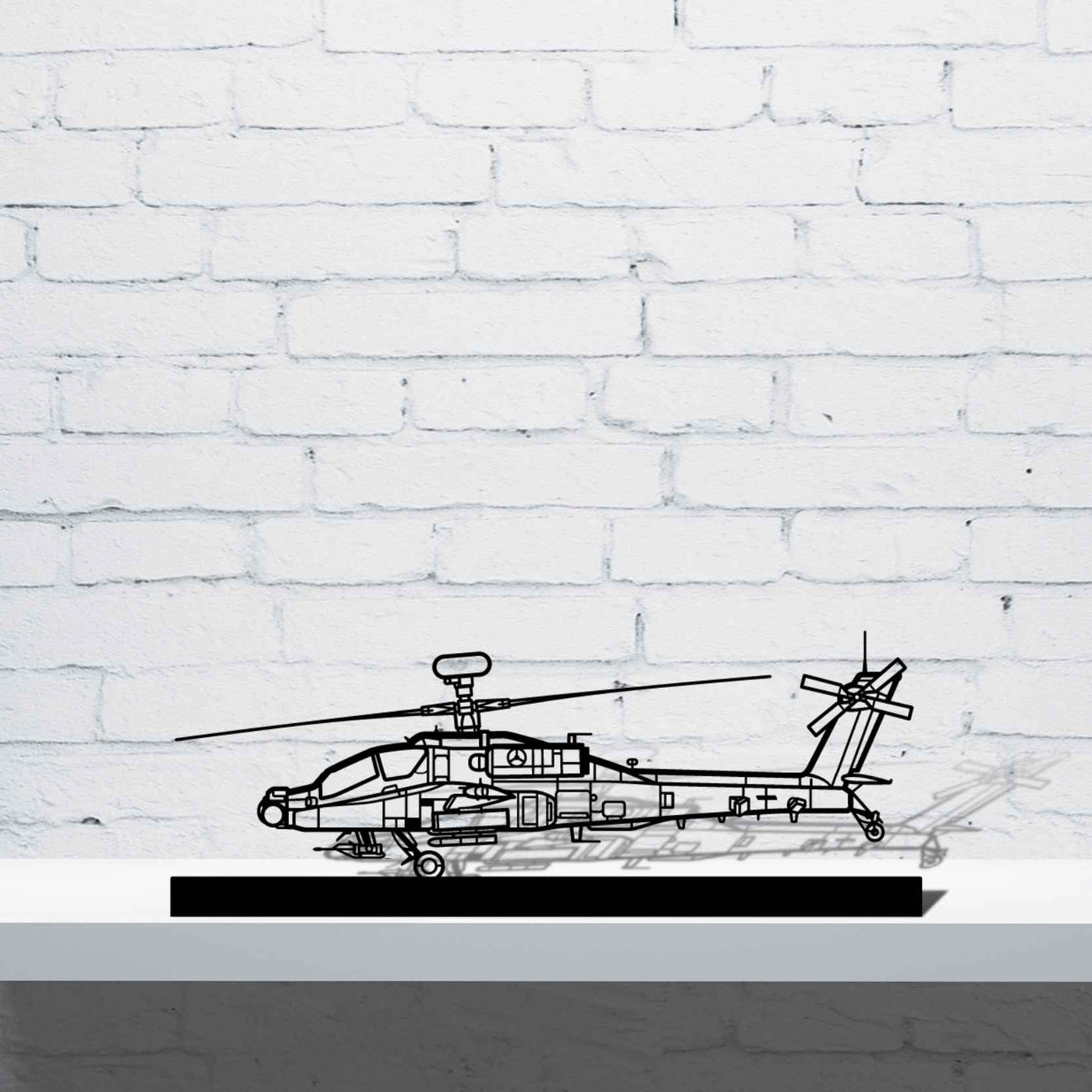 AH-64E Apache Silhouette Metal Art Stand