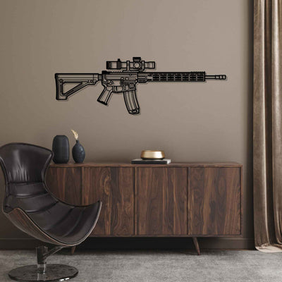 AR15 Silhouette Metal Wall Art