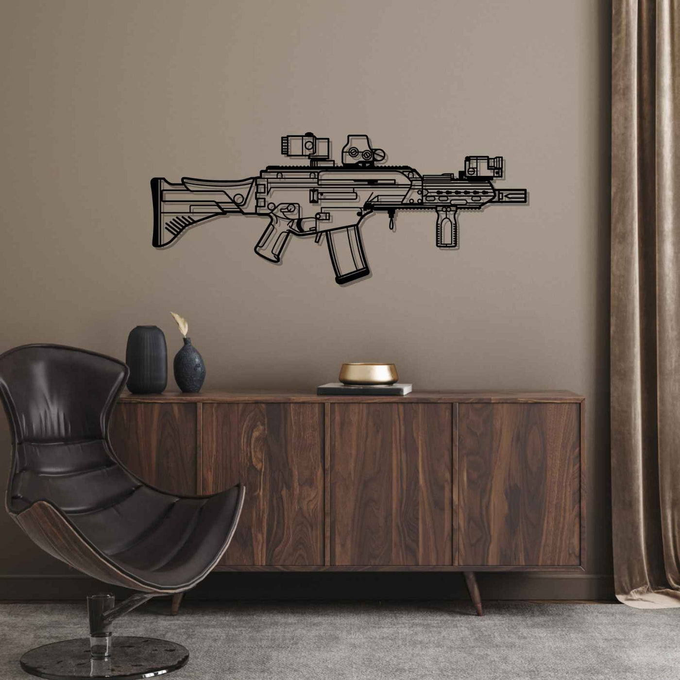 G36KA4 Silhouette Metal Wall Art