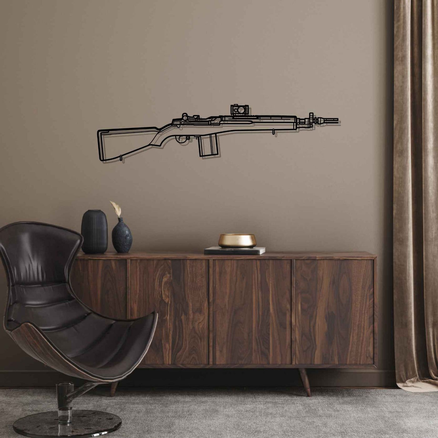 M1A Silhouette Metal Wall Art