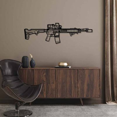 AR-15 5.56 Silhouette Metal Wall Art