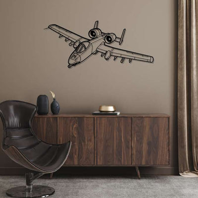 A-10 Thunderbolt II Angle Silhouette Metal Wall Art