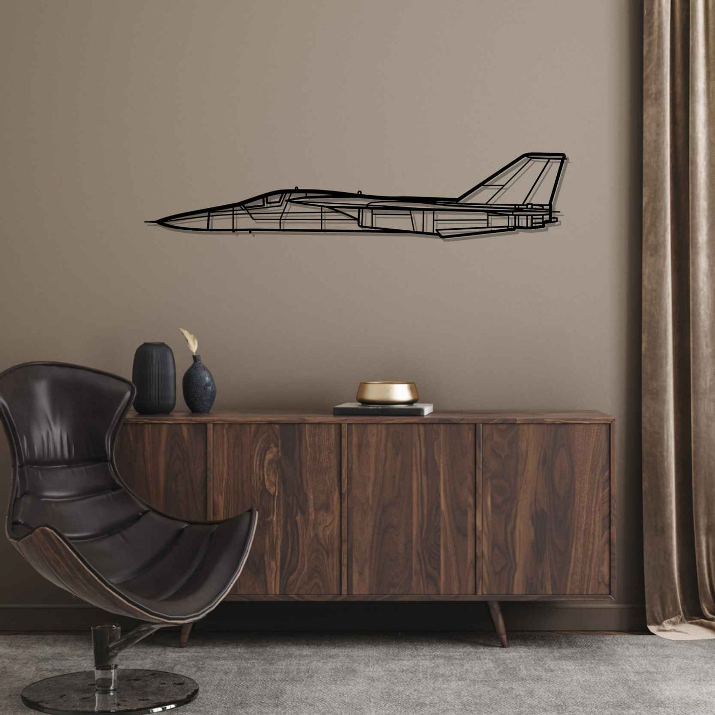 F-111E Aardvark Silhouette Metal Wall Art