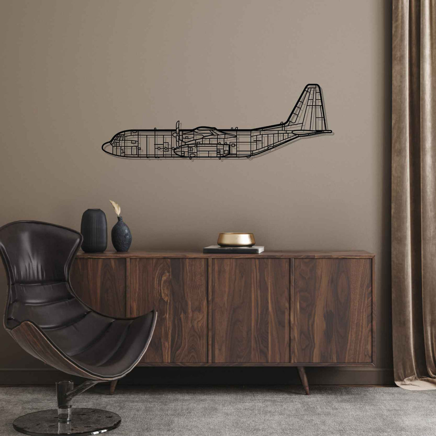 C-130 Hercules Silhouette Metal Wall Art