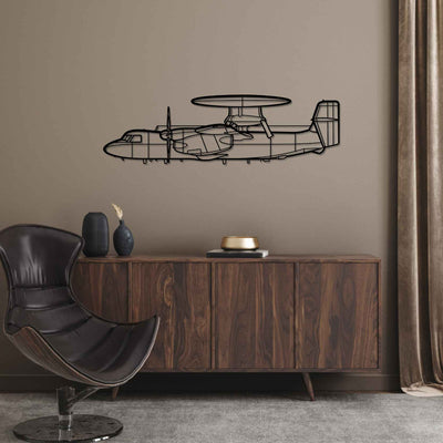 E-2D Hawkeye Silhouette Metal Wall Art