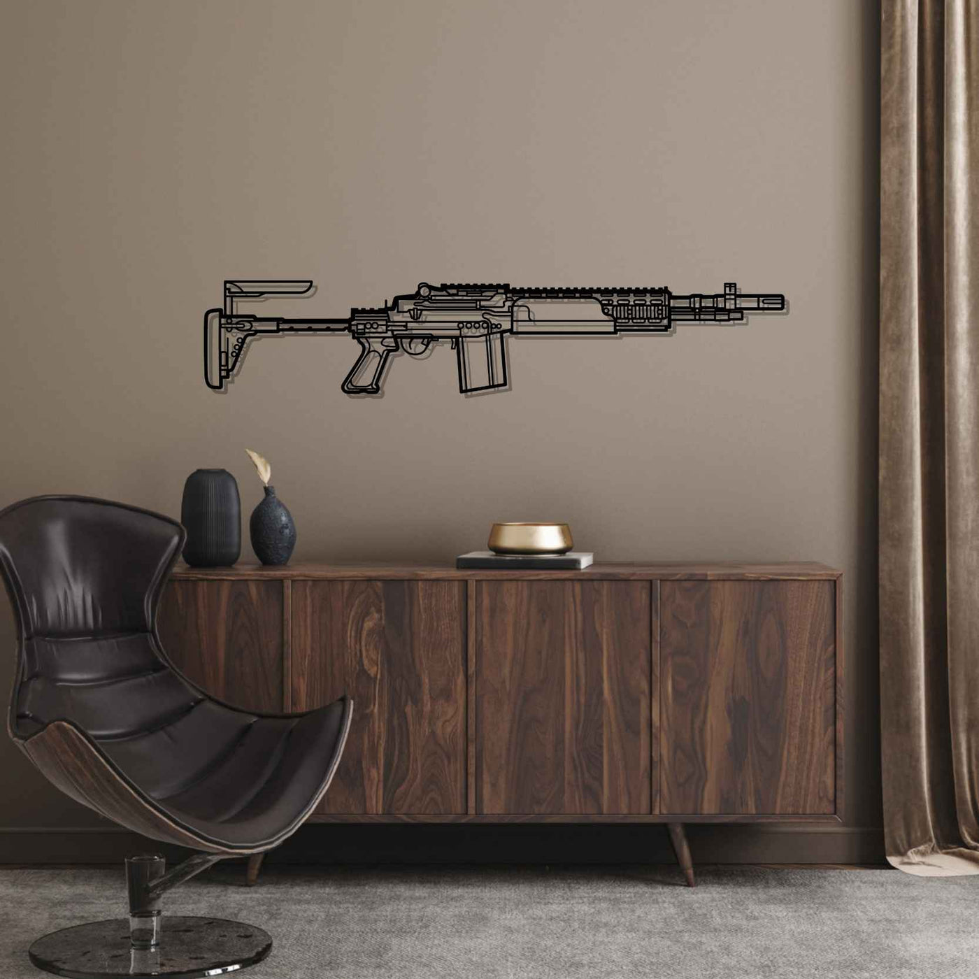 MK 14 EBR Silhouette Metal Wall Art