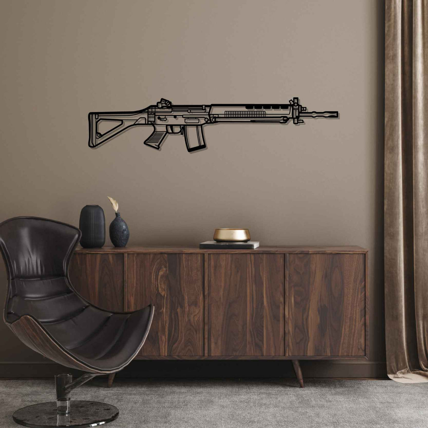 SG 550 Silhouette Metal Wall Art