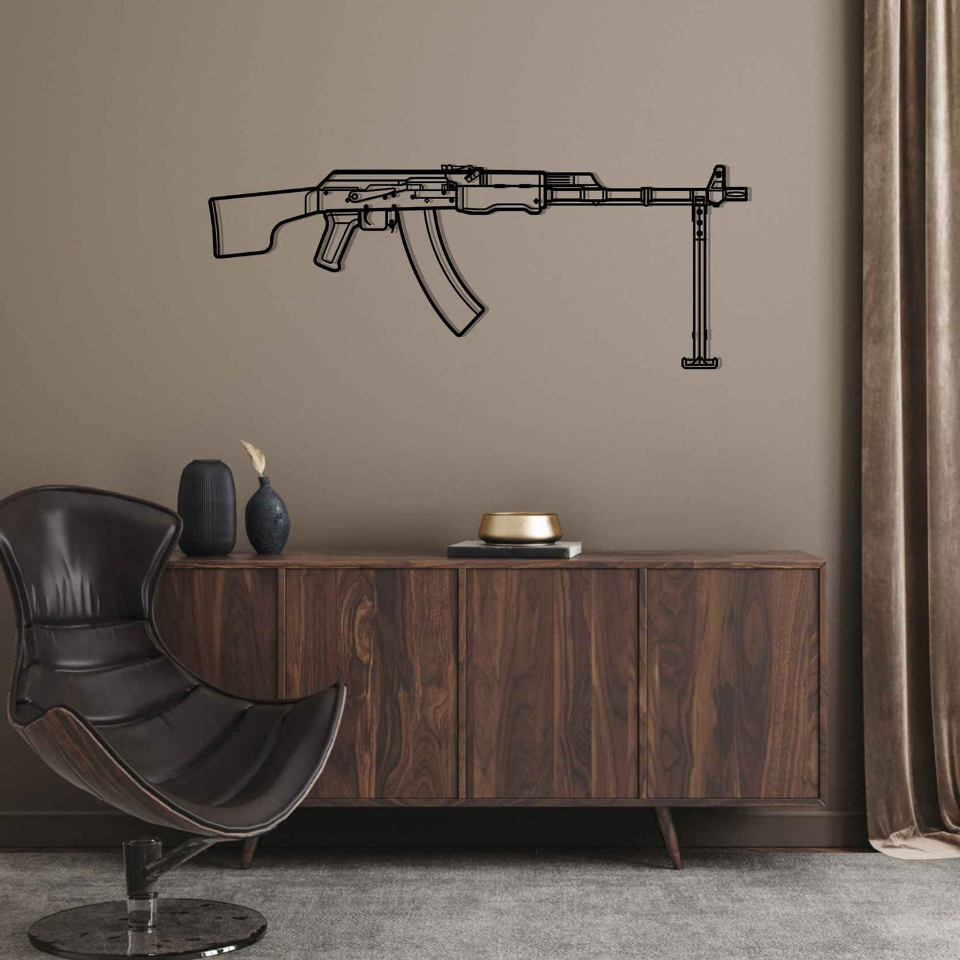 RPK-74 Silhouette Metal Wall Art