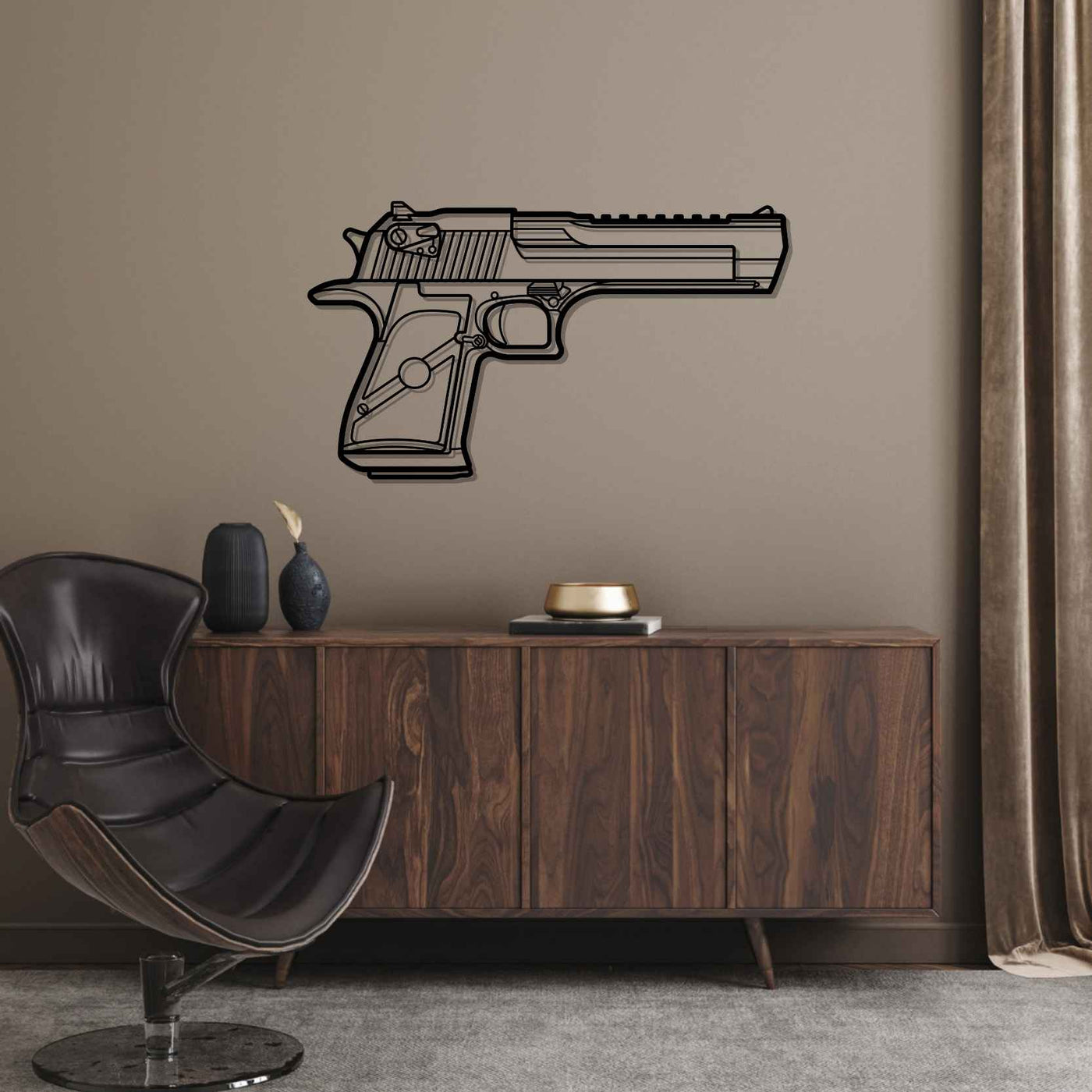 Desert Eagle .50 AE Front Silhouette Metal Wall Art