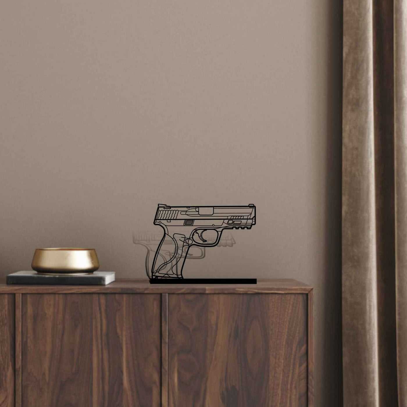 MP 9 Silhouette Metal Art Stand