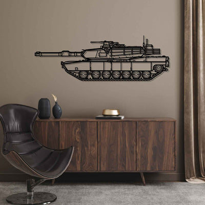 M1A2 SEPv3 Abrams Silhouette Metal Wall Art