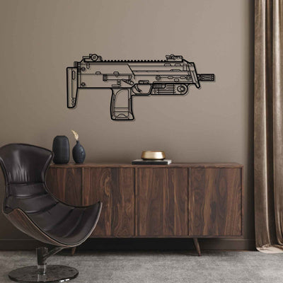 MP7A1 Silhouette Metal Wall Art