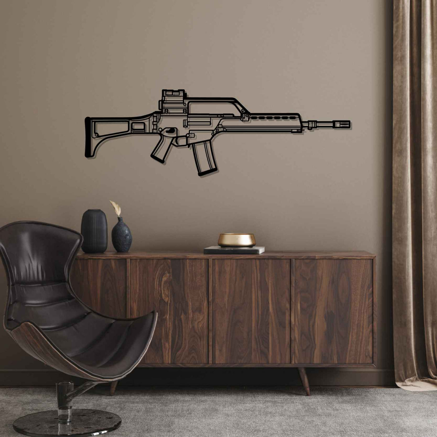 G36 Silhouette Metal Wall Art