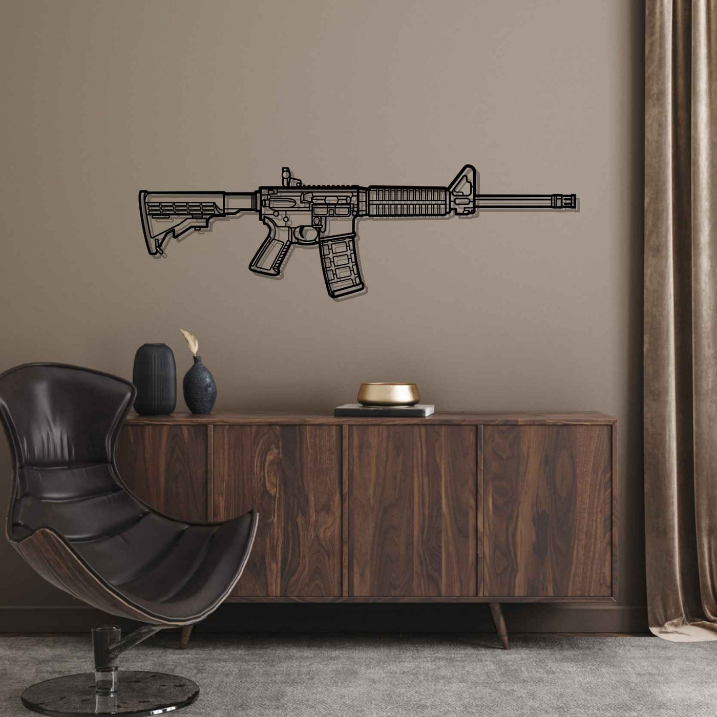 AR-556 Silhouette Metal Wall Art