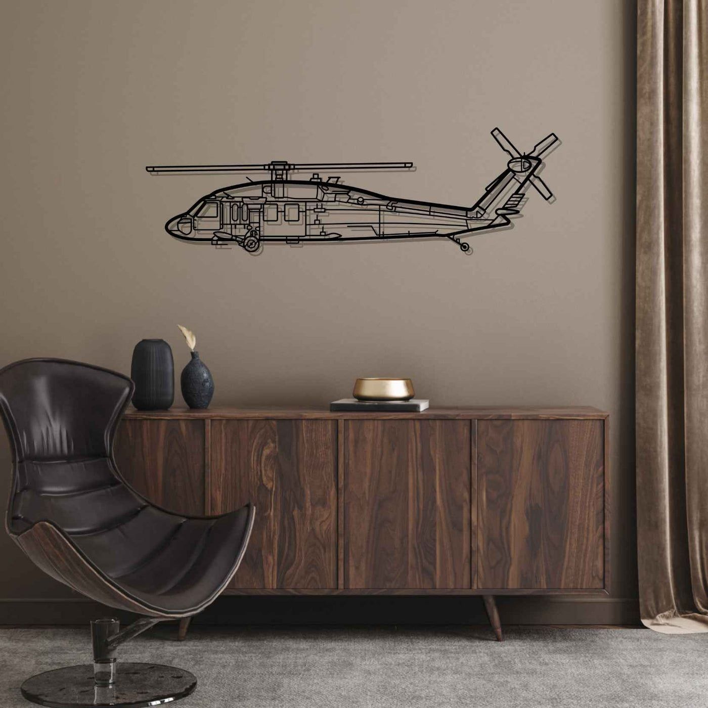 UH-60 BlackHawk Silhouette Metal Wall Art