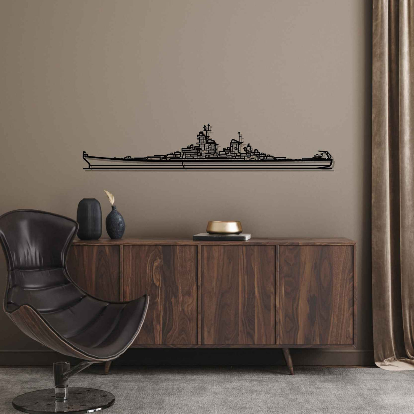 USS Missouri (BB-63) Silhouette Metal Wall Art