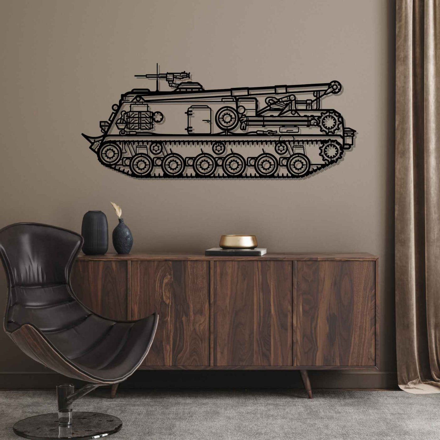 M88A2 Hercules Silhouette Metal Wall Art