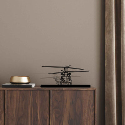 CH47D-F Chinook Silhouette Metal Art Stand